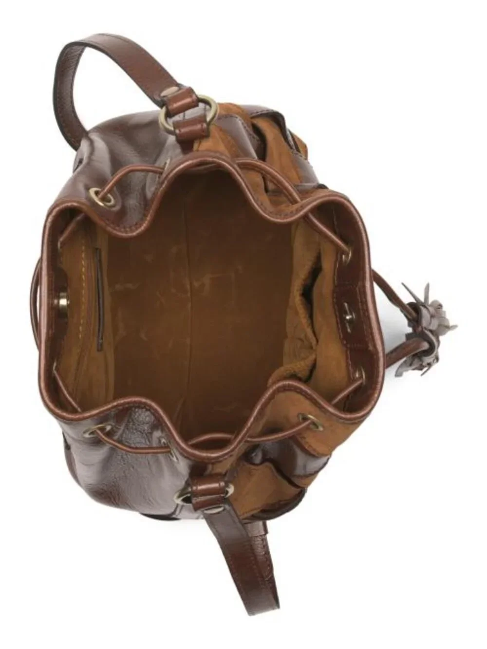 PATRICIA NASH Leather And Suede Bellona Woven Drawstring Hobo